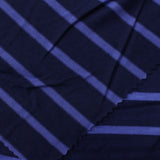 Dark Blue Stripes Rib Knit, Viscose