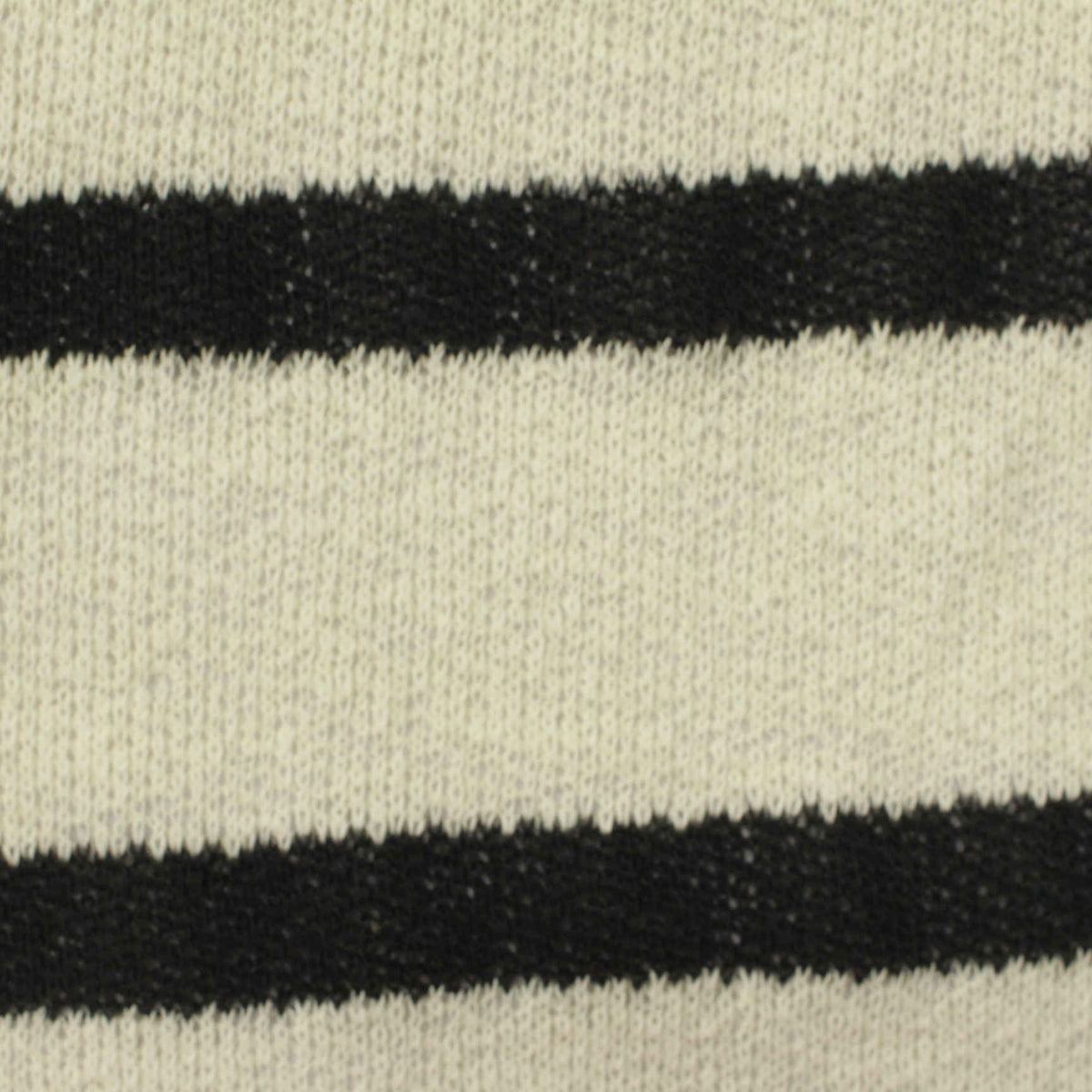 Black Horizontal-Stripe Chunky Knit, Cotton-Poly, 192 gsm