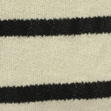 Black Horizontal-Stripe Chunky Knit, Cotton-Poly