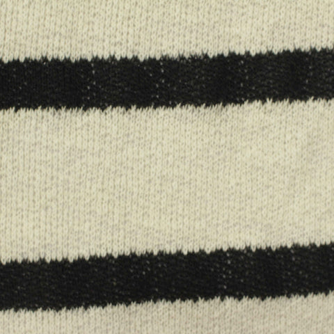 Black Horizontal-Stripe Chunky Knit, Cotton-Poly, 192 gsm