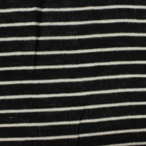 Black Horizontal-Stripe Chunky Knit, Viscose, 95 gsm
