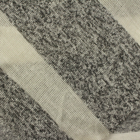 Light Grey Marled-Stripe Chunky Knit, Viscose-Poly