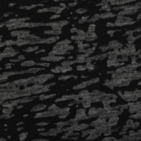 Black Abstract Rib Knit, Poly-Viscose