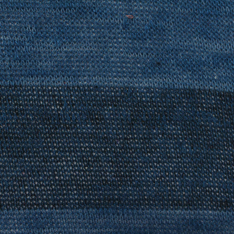 Blue Horizontal-Stripe Chunky Knit, Viscose-Poly, 150 gsm, 170 cm