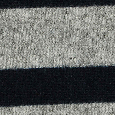 Dark Grey Horizontal-Stripe Chunky Knit, Polyester, 165 gsm