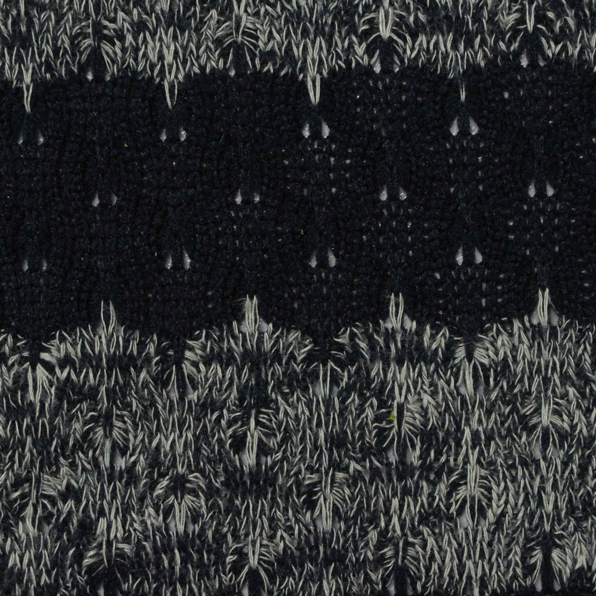 Black Horizontal-Stripe Chunky Knit, Poly-Viscose, 185 gsm