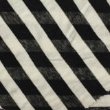Black Diagonal-Stripe Chunky Knit, Viscose-Poly