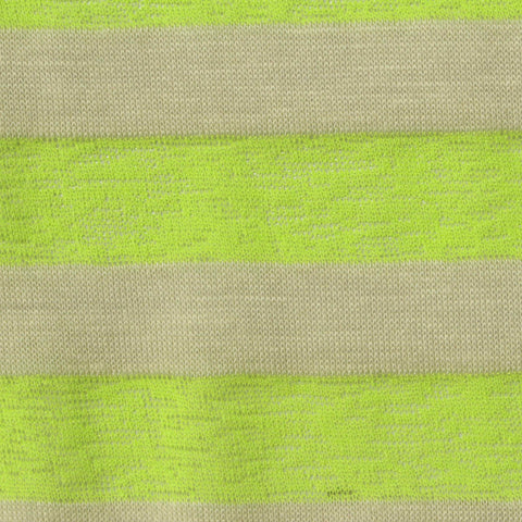 Lime Horizontal-Stripe Chunky Knit, Viscose-Poly