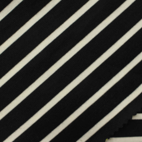 Black Stripes Ponte Knit, Poly-Viscose