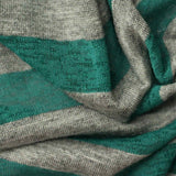 Teal Horizontal-Stripe Chunky Knit, Viscose-Poly — texture