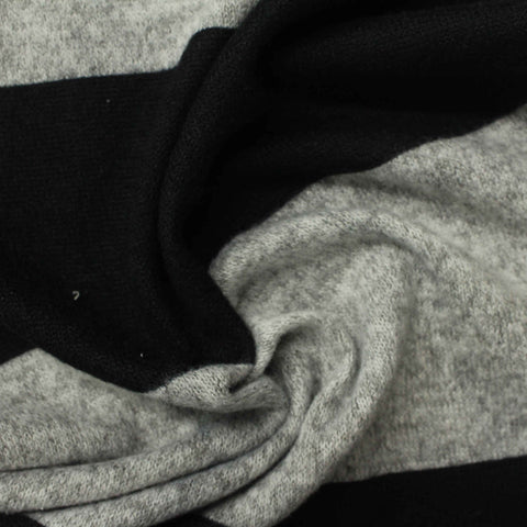 Black Stripe Chunky Knit, Polyester, 185 gsm