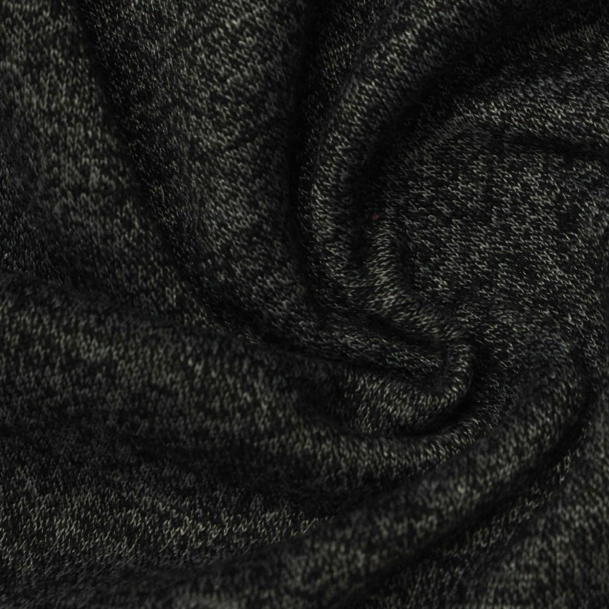 Dark Grey Marl Interlock Knit, Poly-Cotton, 428 gsm