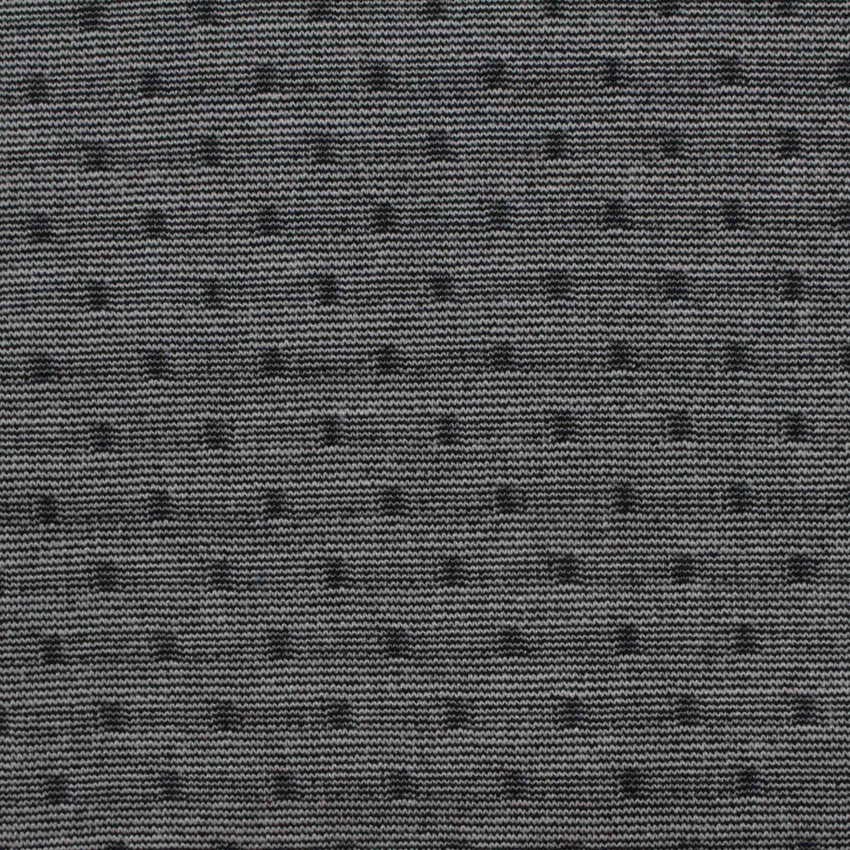 Dark Grey Dots Interlock Knit, Viscose-Poly