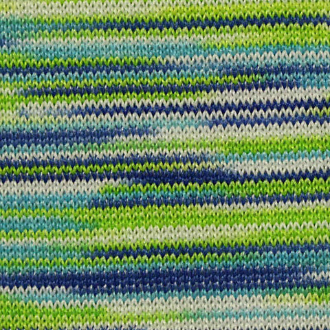 Green Horizontal-Stripe Interlock Knit, Polyester, 215 gsm