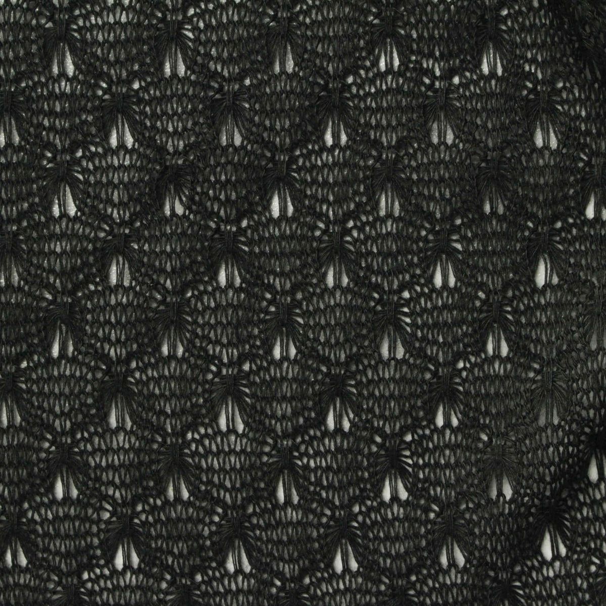 Black Openwork Chunky Knit, Polyester, 200 gsm