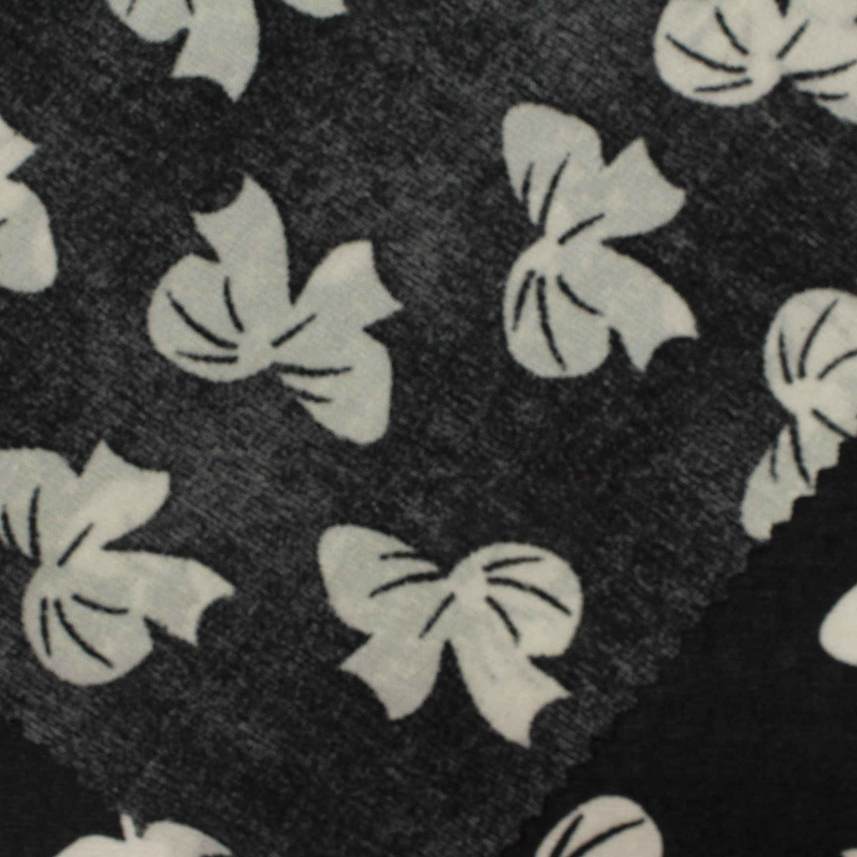Printed Polyester Stretch Knit Fabric, 150 gsm, 175 cm — Black