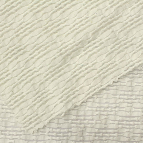 Jacquard 100% Polyester Knit Fabric, 100 gsm, 130 cm — White
