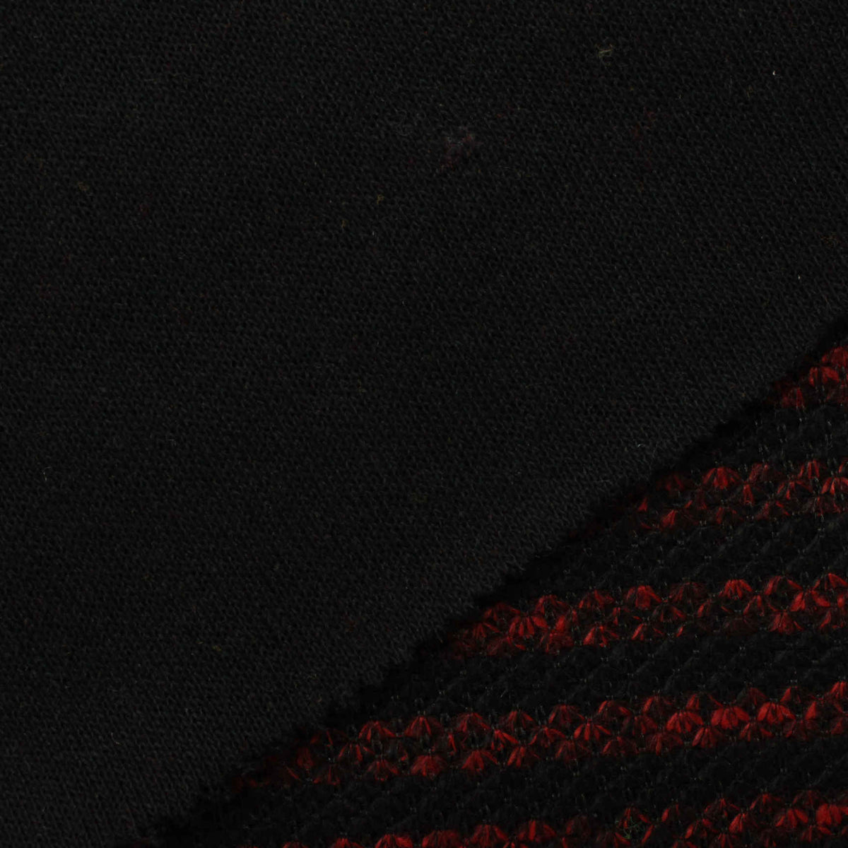 Red Horizontal-Line Chunky Knit, Poly-Viscose