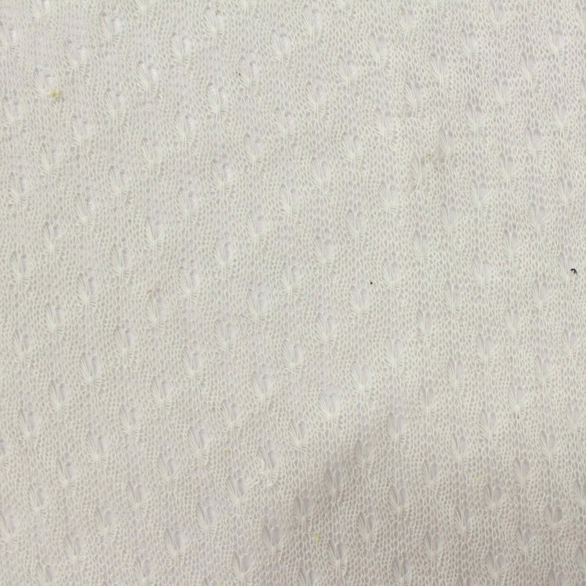 White Tone-on-Tone Leaf Chunky Knit, Polyester