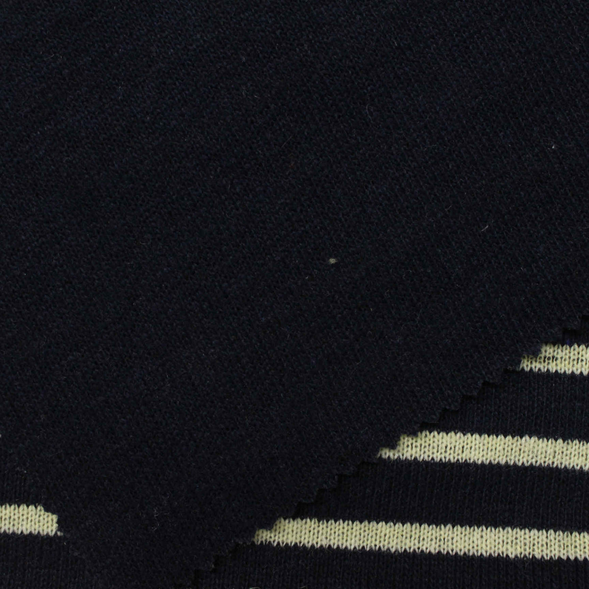 Navy Horizontal-Stripe Interlock Knit, Poly-Acrylic