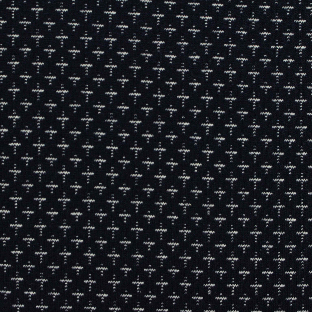 Jacquard Polyester Viscose Interlock Knit Fabric, 323 gsm, 170 cm — Navy