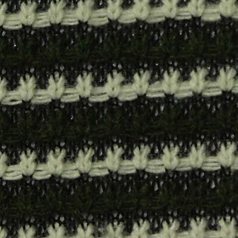 Dark Green Horizontal-Stripe Interlock Knit, Poly-Acrylic