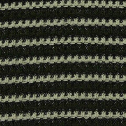 Dark Green Horizontal-Stripe Interlock Knit, Poly-Acrylic
