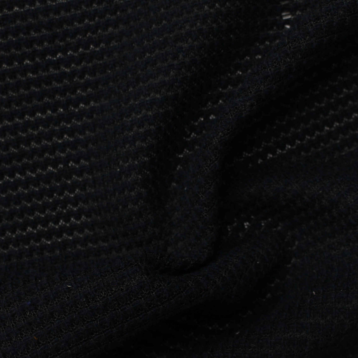 Black Geometric Interlock Knit, Polyester, 235 gsm