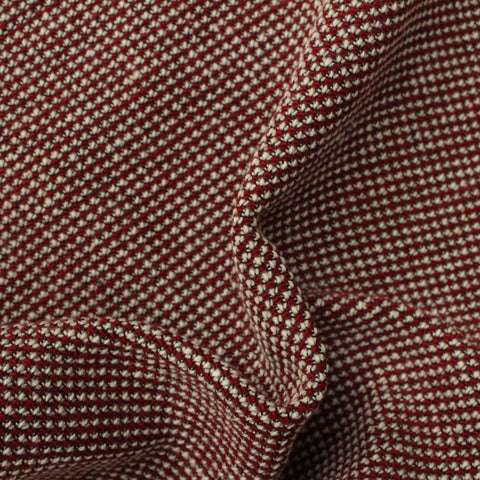 Red Geometric Chunky Knit, Polyester, 370 gsm
