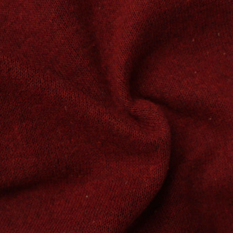 Dark Red Marl Interlock Knit, Polyester, 380 gsm