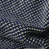 Blue Check Chunky Knit, Polyester — texture