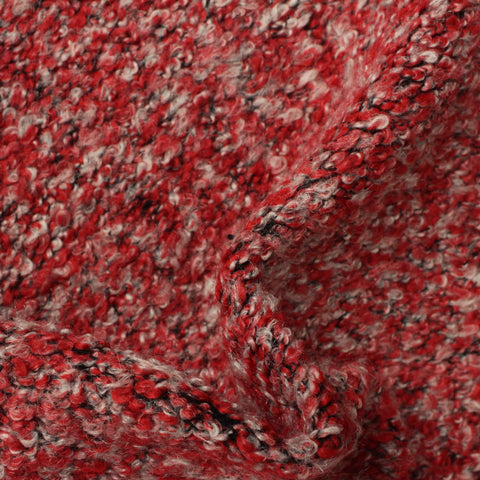 Red Marl Chunky Knit, Poly-Viscose, 540 gsm