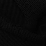 100% Polyester Chunky Knit Fabric, 490 gsm, 160 cm — Black