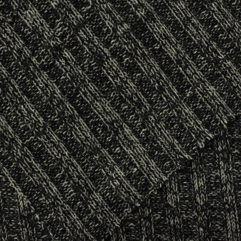 Dark Grey Marl Rib Knit, Polyester, 350 gsm