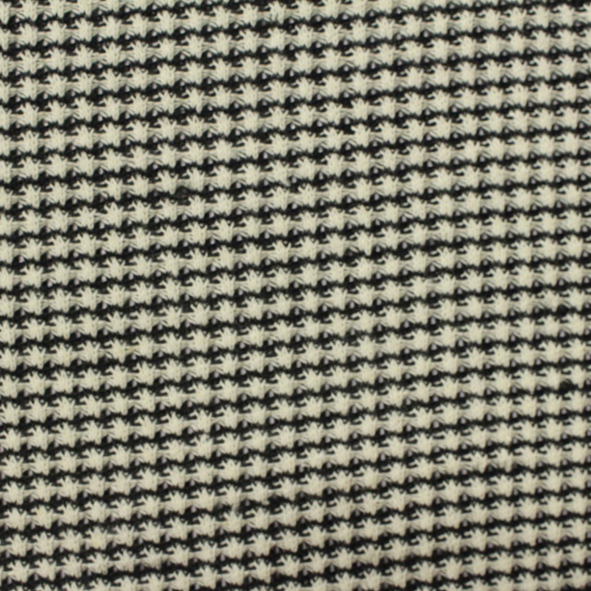 Black Houndstooth Waffle Knit, Poly-Cotton