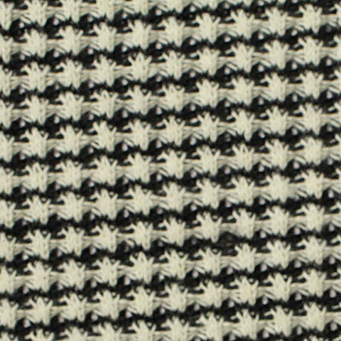 Black Houndstooth Waffle Knit, Poly-Cotton