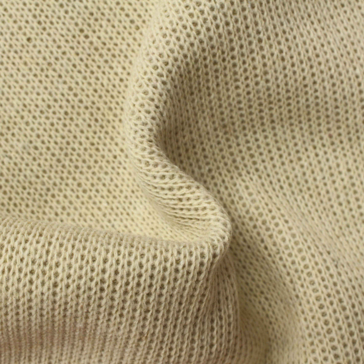 Acrylic Viscose Chunky Knit Fabric, 430 gsm, 155 cm — Beige