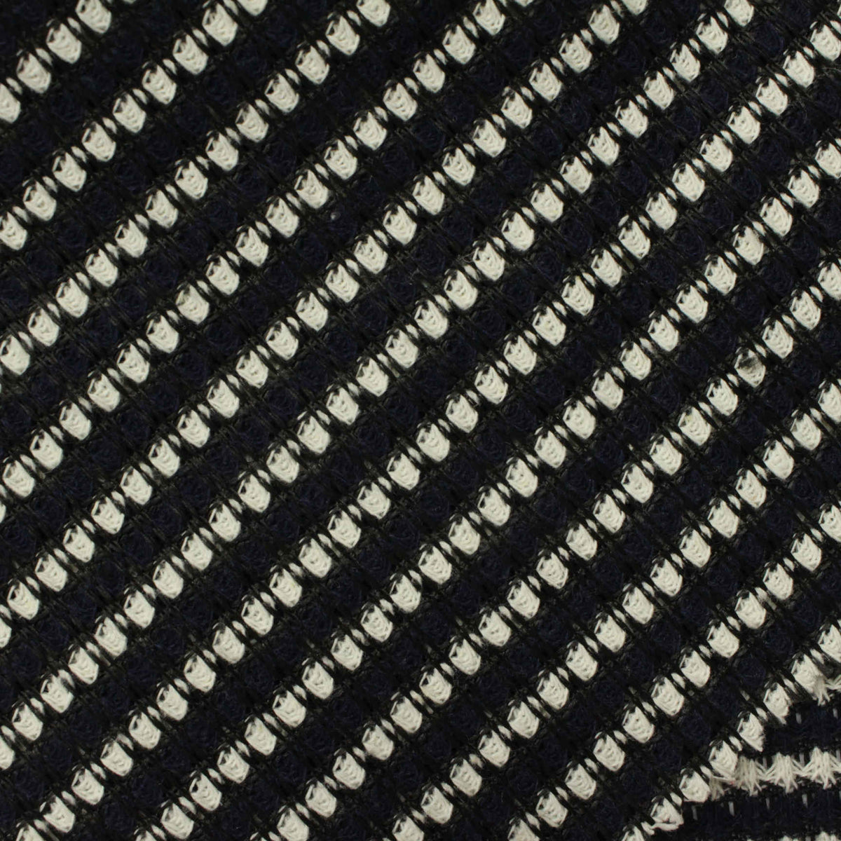 White Textured-Stripe Interlock Knit, Polyester