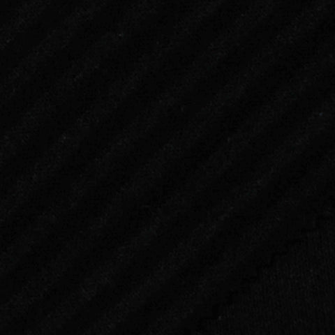 100% Acrylic Interlock Knit Fabric, 330 gsm, 145 cm — Black