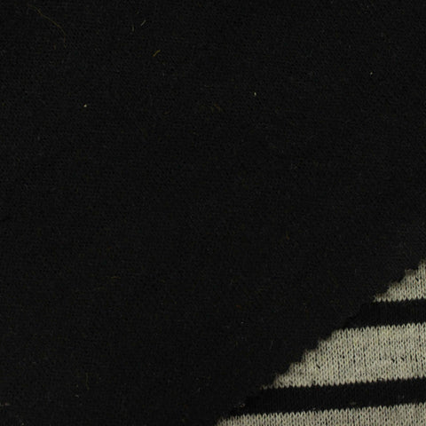 Black Horizontal-Stripe Chunky Knit, Poly-Acrylic, 460 gsm