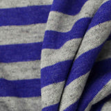 Blue Horizontal-Stripe Chunky Knit, Poly-Viscose — texture