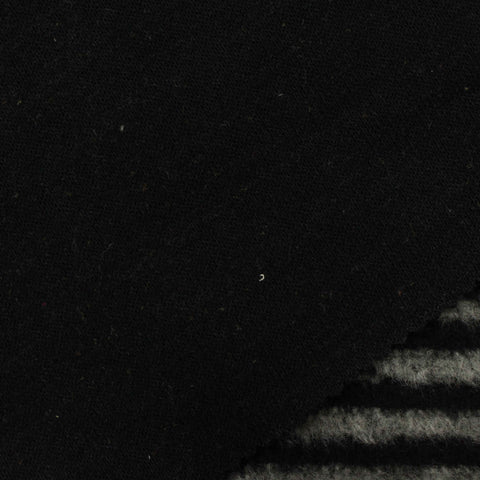Polyester Cotton Chunky Knit Fabric, 410 gsm, 155 cm — Black