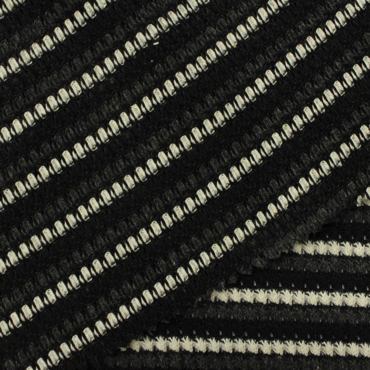 Black Stripes Chunky Knit, Polyester, 340 gsm