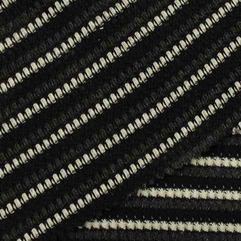 Black Stripes Chunky Knit, Polyester, 340 gsm
