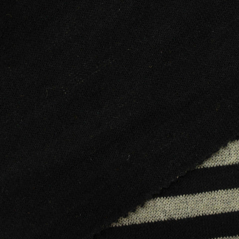 Polyester Cotton Chunky Knit Fabric, 350 gsm, 145 cm — Black, ref EF-220695