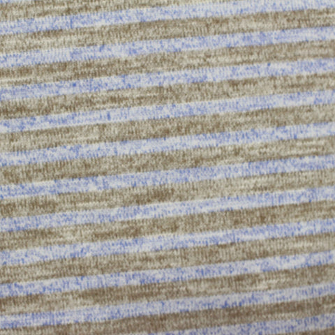 Light Blue Horizontal-Stripe Chunky Knit, Poly-Viscose