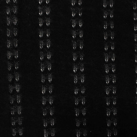 Black Textured Chunky Knit, Polyester, 148 gsm
