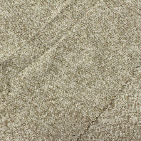 Light Beige Heathered-Marl Jersey Knit, Viscose-Poly, 140 gsm