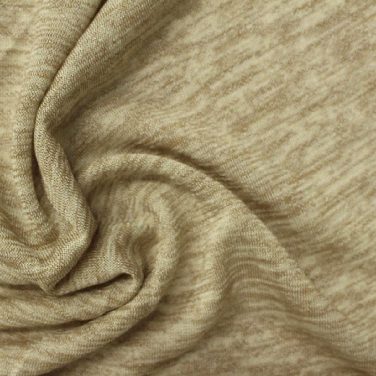 Dark Beige Marl Jersey Knit, Viscose-Poly