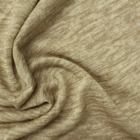 Dark Beige Marl Jersey Knit, Viscose-Poly